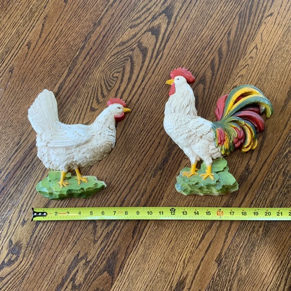 Homco MCM Rooster‎ Hen Set Wall Plaque Decor Country Farmhouse Chicken Vintage